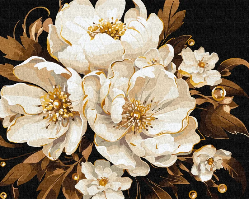 Painting by numbers - White tenderness with extra metallic paints ©victoria_art___