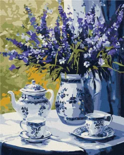 Malen nach Zahlen - Teeparty mit Lavendel ©art_selena_ua