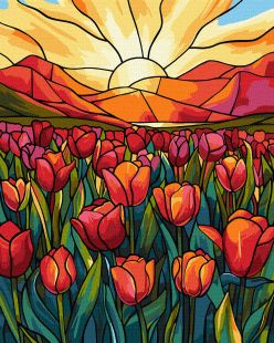 Malen nach Zahlen - Ein Feld voller Tulpen ©art_selena_ua