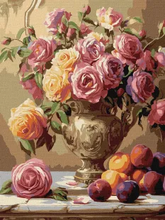 Malen nach Zahlen - Mehrfarbige Rosen ©sophiia_іllustrations