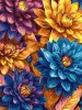 Painting by numbers - Bright dahlias with extra metallic paints ©art_selena_ua