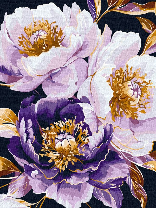 Malen nach Zahlen - Der violette Zauber mit extra Metallic-Farben ©victoria_art___