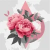 Painting by numbers - Geometric shapes with peonies ©art_selena_ua