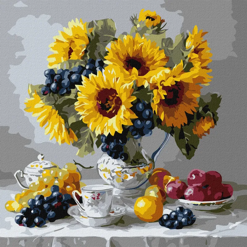 Painting by numbers - Sunflowers with grapes ©art_selena_ua