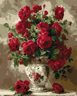 Malen nach Zahlen - Purpurrote Rosen ©art_selena_ua