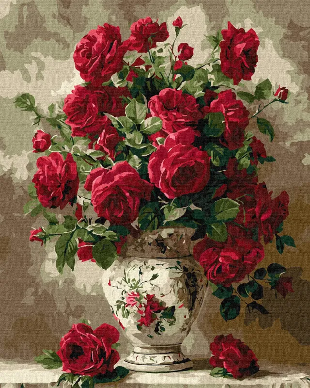 Malen nach Zahlen - Purpurrote Rosen ©art_selena_ua