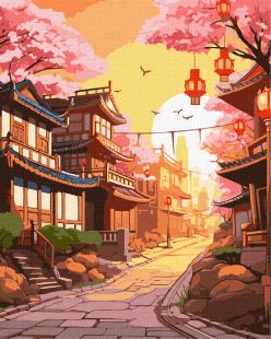 Malen nach Zahlen - Japanische Straße ©art_selena_ua