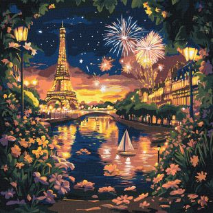 Malen nach Zahlen - Feuerwerk für Paris ©art_selena_ua