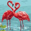Malen nach Zahlen - Helle Flamingos