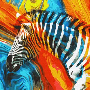 Malen nach Zahlen - Farbiges Zebra