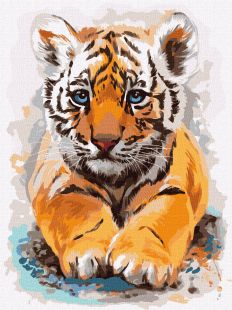 Malen nach Zahlen - Kleines Tigerjunges