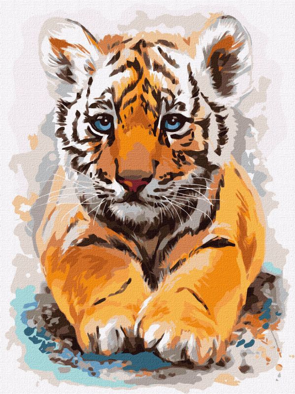 Malen nach Zahlen - Kleines Tigerjunges