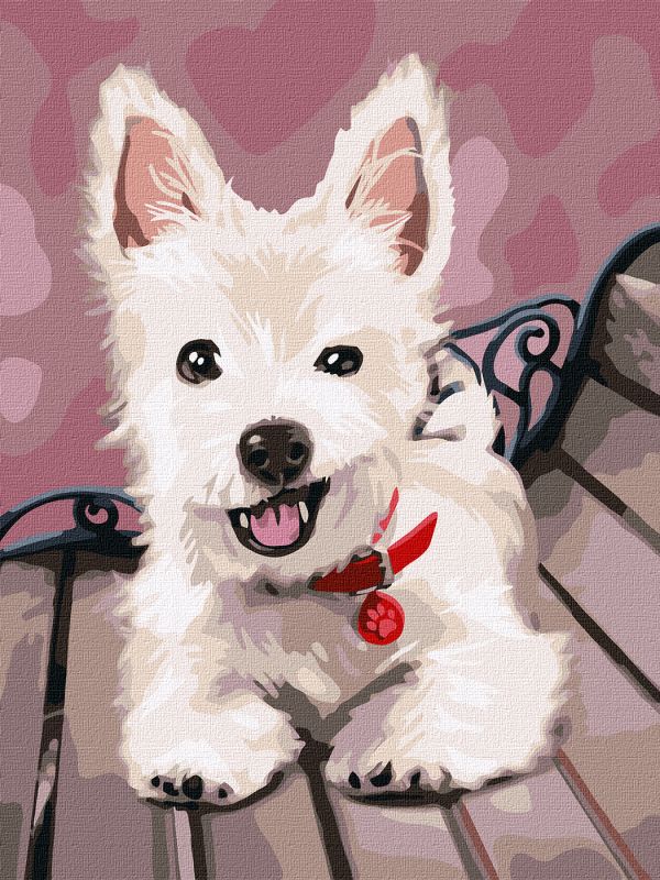 Painting by numbers - Playful puppy