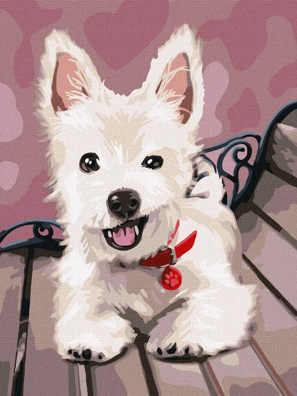 Painting by numbers - Playful puppy