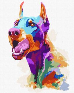Malen nach Zahlen - Dobermann-Pop-Art