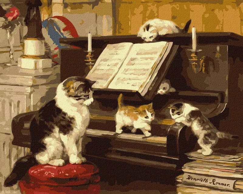Painting by numbers - Piano lessons ©Henriette Ronner-Knip