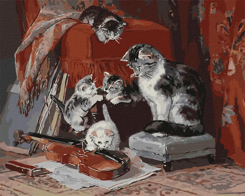 Painting by numbers - Little musicians ©Henriette Ronner-Knip
