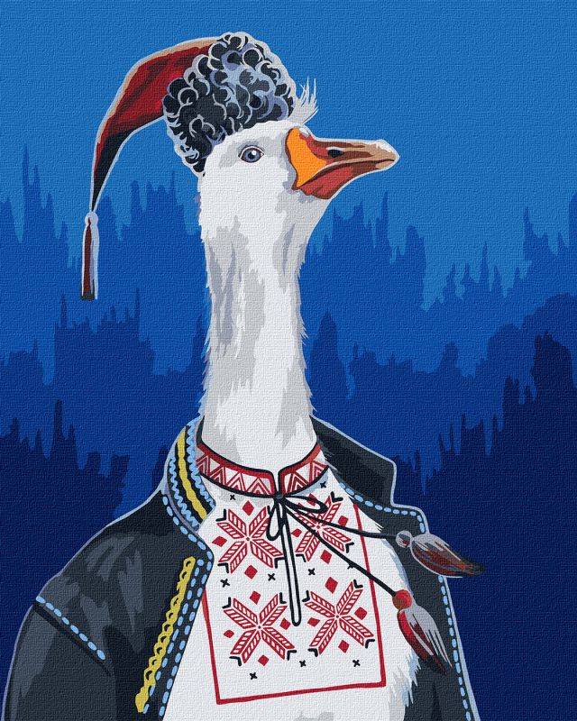 Painting by numbers - A goose in vyshyvanka ©Svitlana Terenchuk