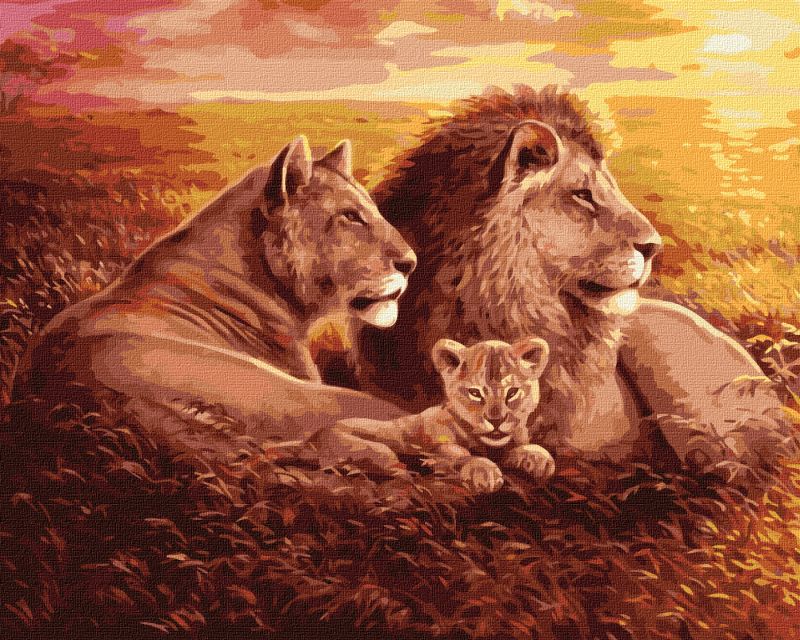 Malen nach Zahlen - Löwenfamilie ©Sergiy Lobach