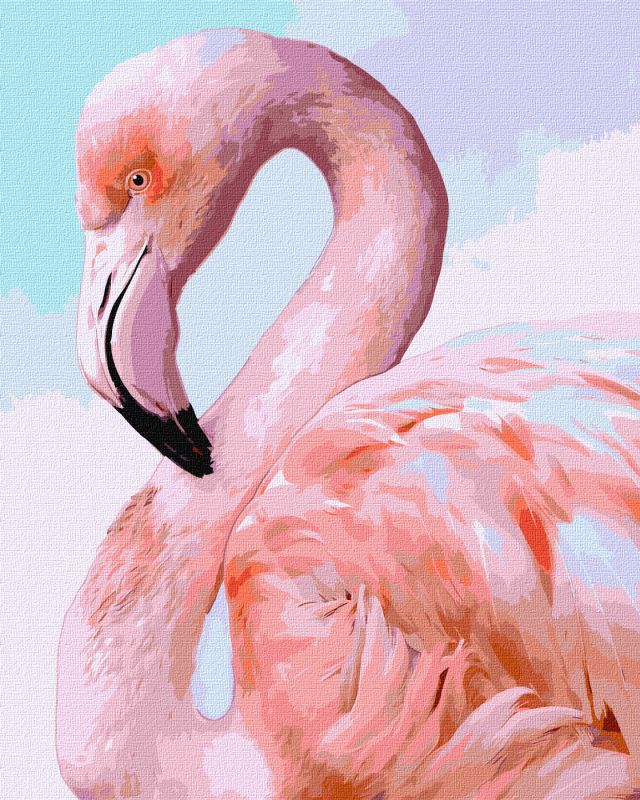 Malen nach Zahlen - Rosa Flamingo ©Ira Volkova