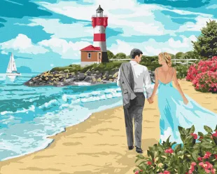 Malen nach Zahlen - Leuchtturm der Liebe