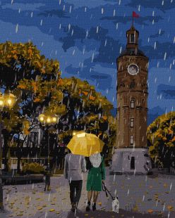 Malen nach Zahlen - Gehen im Regen