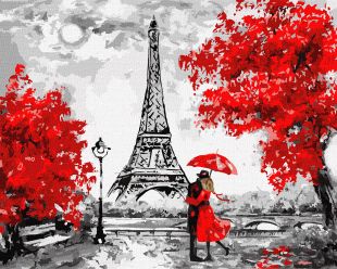 Malen nach Zahlen - Verregnetes Paris