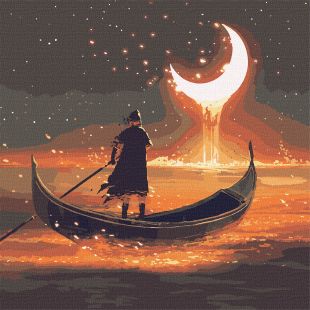 Malen nach Zahlen - Auf dem Weg zum Mond mit Metallic-Farben