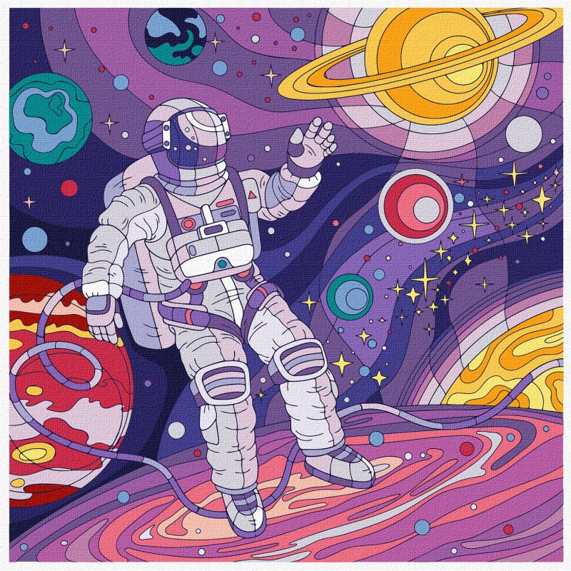 Painting by numbers - A journey in space ©Liliia Osinska