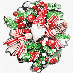 Malen nach Zahlen - Weihnachtskranz ©fashionillustration_tania