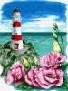 Malen nach Zahlen - Leuchtturm mit Eustoma ©Anna Kulyk