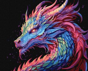 Malen nach Zahlen - Farbenfroher Drache ©art_selena_ua