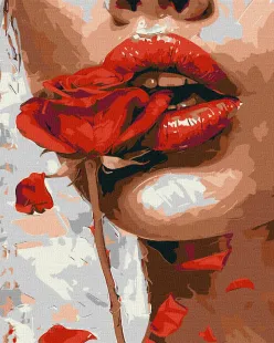 Malen nach Zahlen - Das Mädchen mit der Rose ©art.solomiia