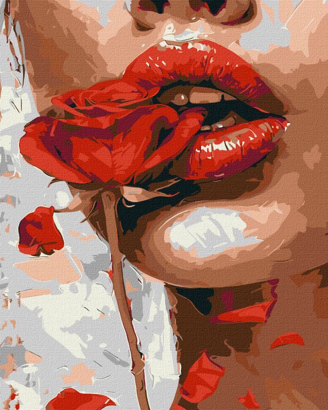 Malen nach Zahlen - Das Mädchen mit der Rose ©art.solomiia