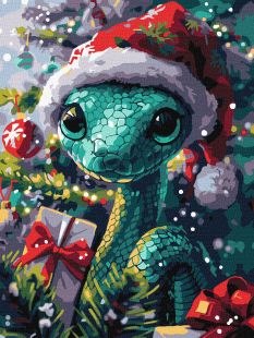 Malen nach Zahlen - Eine grüne Schlange ©art_selena_ua