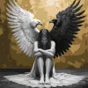 Painting by numbers - Two sides of the soul with metallic paints ©art_selena_ua