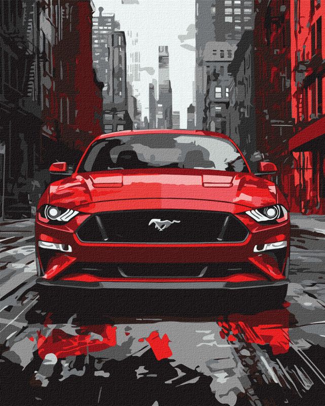 Malen nach Zahlen - Der rote Mustang ©art_selena_ua