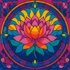 Malen nach Zahlen - Buntglasfenster. Lotus ©art_selena_ua