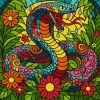 Malen nach Zahlen - Buntglasfenster. Tropische Kobra ©art_selena_ua