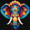 Painting by numbers - The mysterious elephant ©art_selena_ua