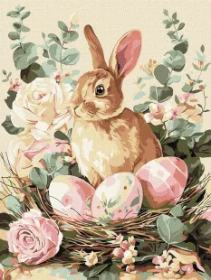 Malen nach Zahlen - Festlicher Hase ©art_selena_ua