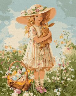 Malen nach Zahlen - Mädchen mit Hase ©art_selena_ua