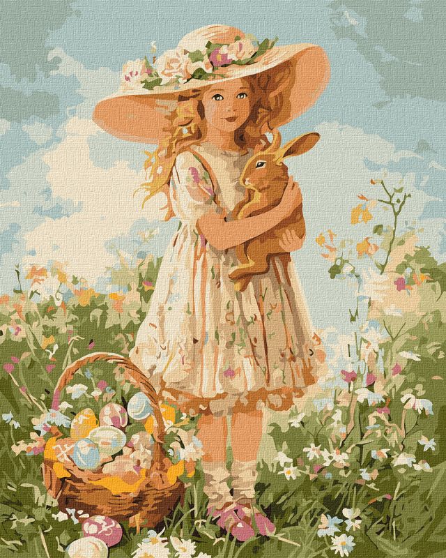 Malen nach Zahlen - Mädchen mit Hase ©art_selena_ua