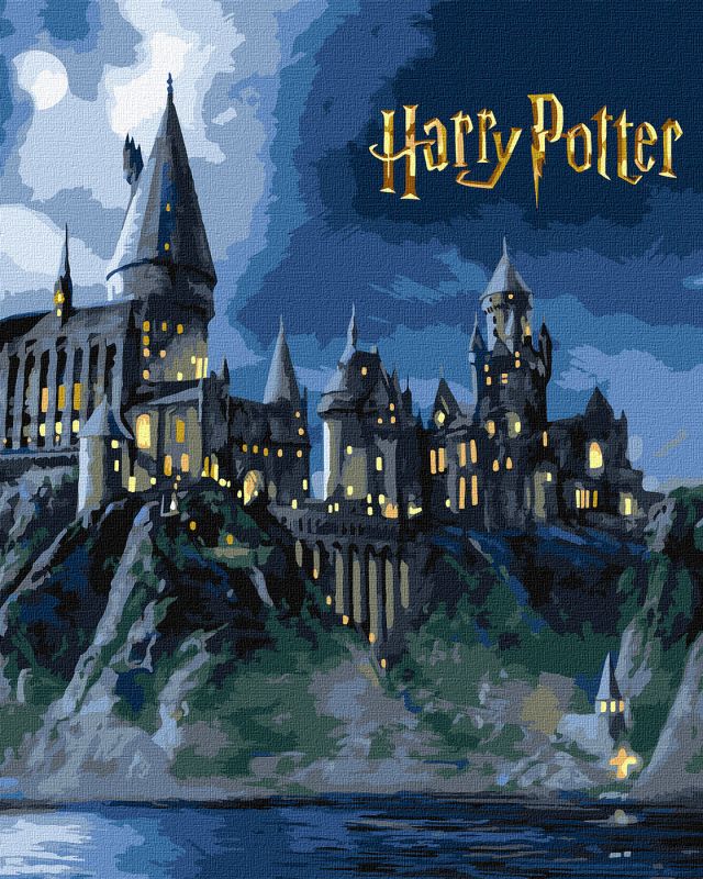 Malen nach Zahlen - Harry Potter: Hogwarts bei Nacht mit extra Metallic-Farben ©Warner Bros.