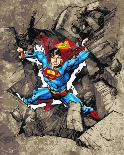 Malen nach Zahlen - Superman: Durch die Steine ©Warner Bros.