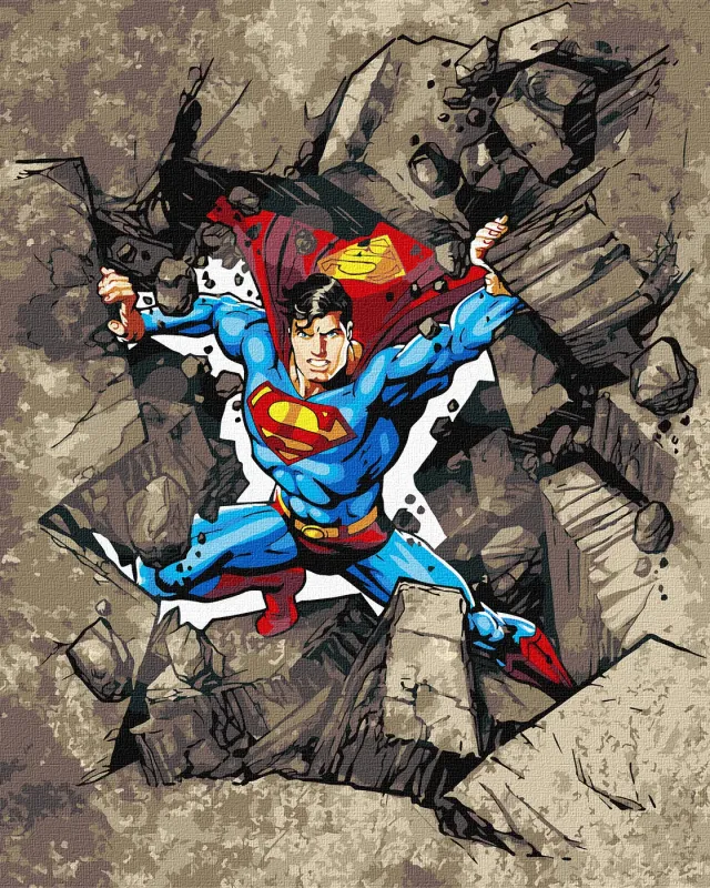 Malen nach Zahlen - Superman: Durch die Steine ©Warner Bros.