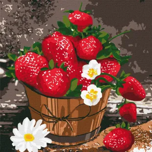 Malen nach Zahlen - Erdbeer-Bouquet