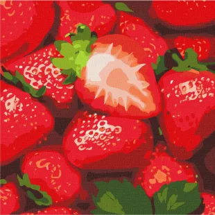 Malen nach Zahlen - Saftige Erdbeeren