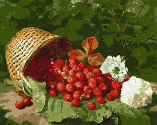 Malen nach Zahlen - Korb mit Erdbeeren ©Wilhelm Hammer
