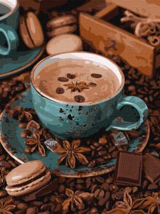 Malen nach Zahlen - Stilleben mit Kaffee